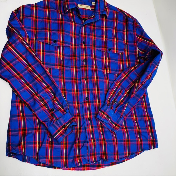 BURBERRY Chester bright Blue and Red Plaid Men's Shirt size L - Picture 6 of 12